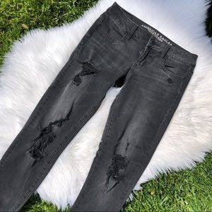 Black distressed ripped Jeans